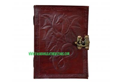 Dragon Tale Vintage Buffalo leather journal diary Cotton paper Handmade India